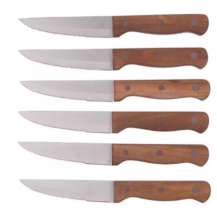 Vysoce kvalitní 5 palcová sada nožů na steak s Pakkawood rukojetí 5 kusy sada nožů z nerezové oceli 